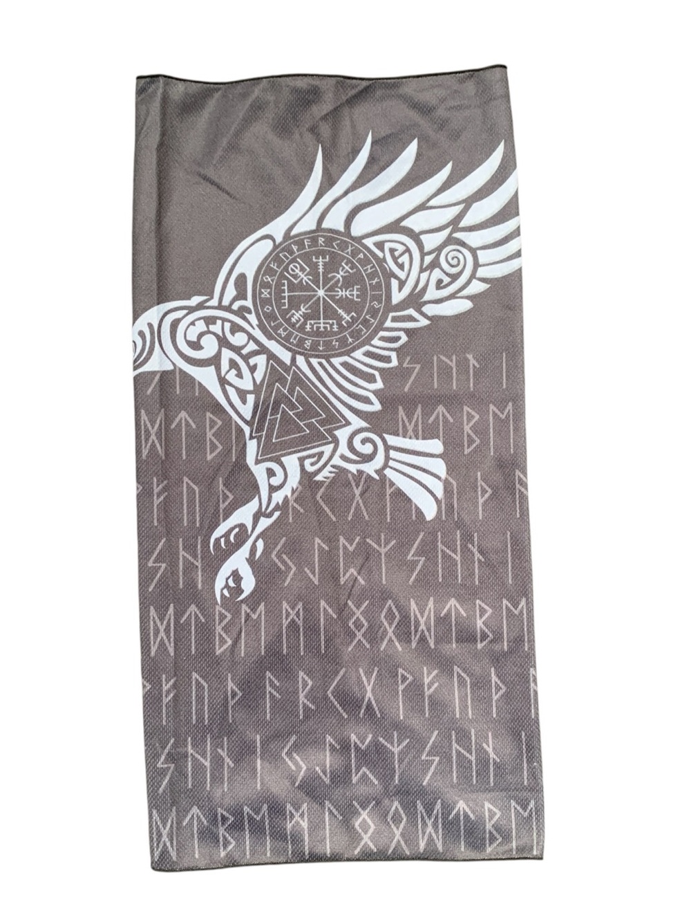 Norse Raven Neck Gaiter - Gray & White